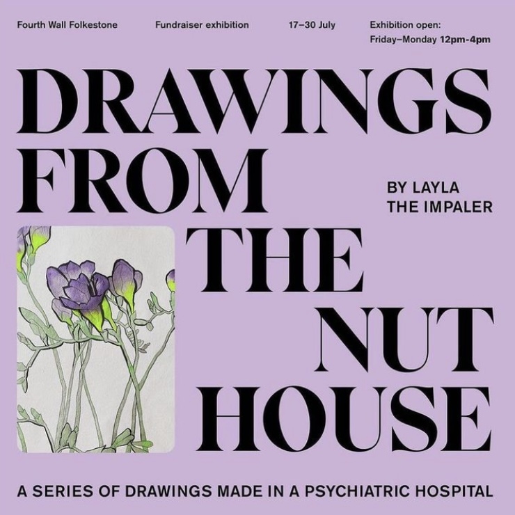 Drawings From The Nuthouse exhibition poster.